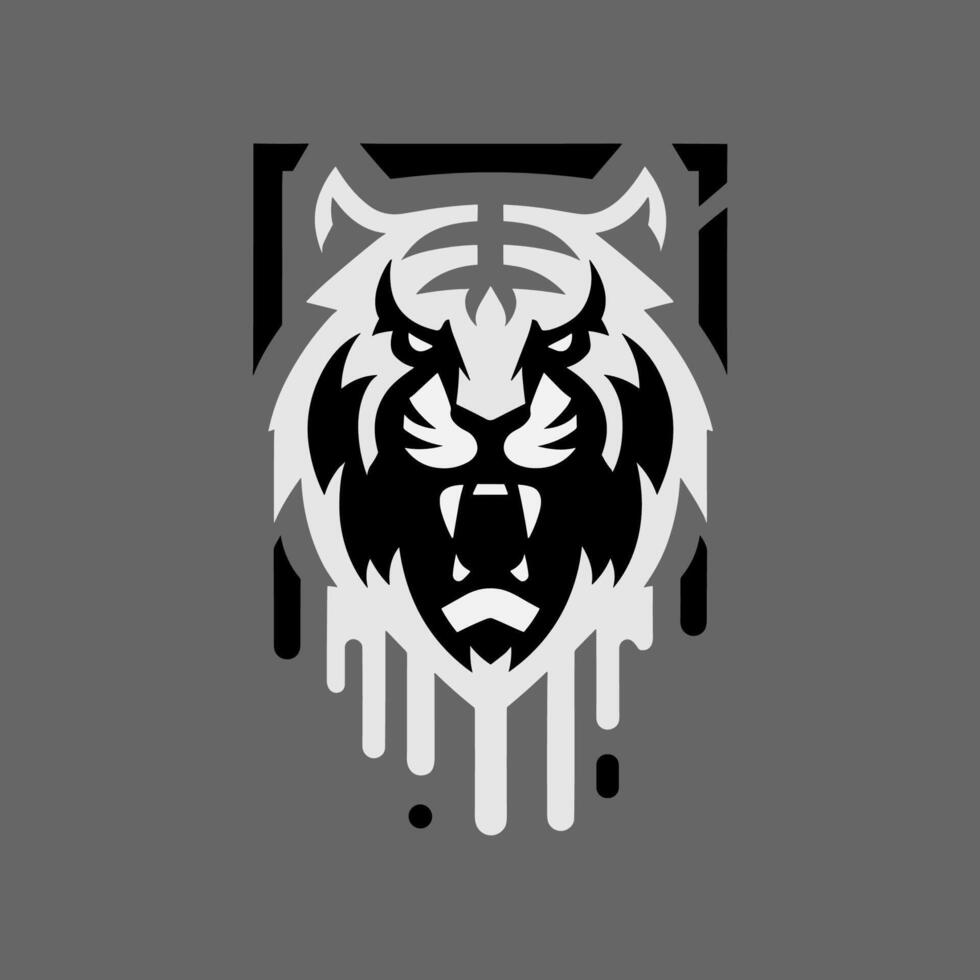 Facile minimaliste tigre tête sauvage animal logo vecteur illustration modèle conception