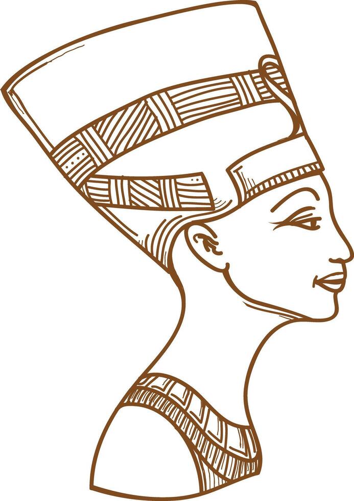 main tiré Néfertiti vecteur signe