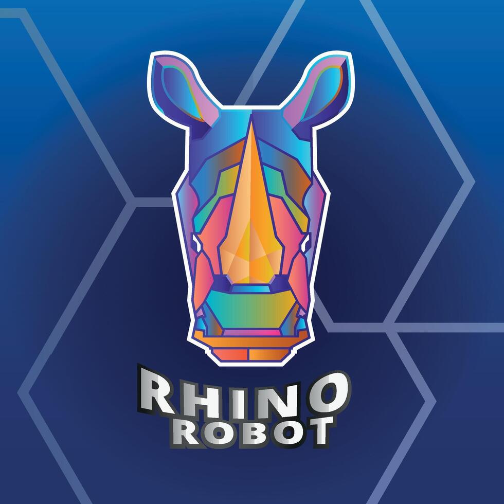 rhinocéros robot futuriste illustration vecteur