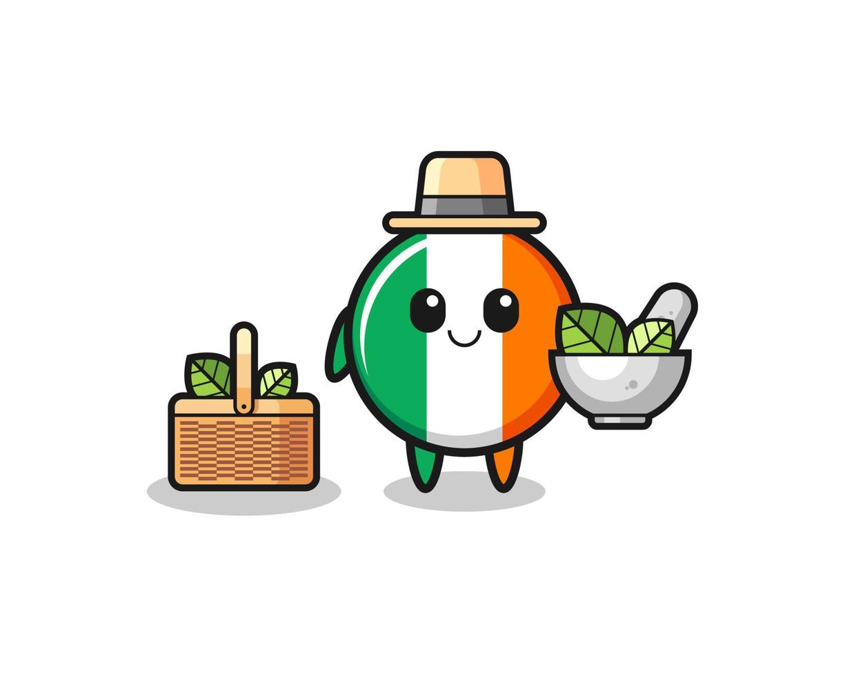 drapeau de l'irlande herboriste dessin animé mignon vecteur