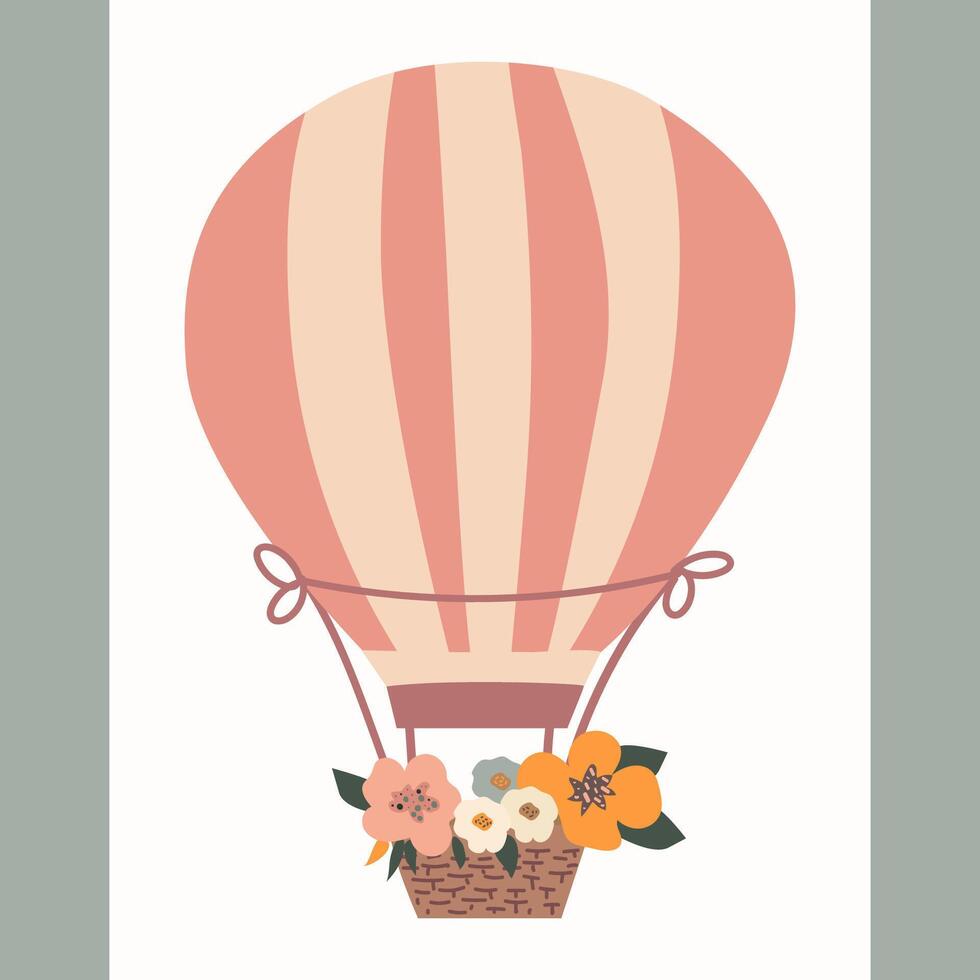 illustration avec chaud air ballon vecteur