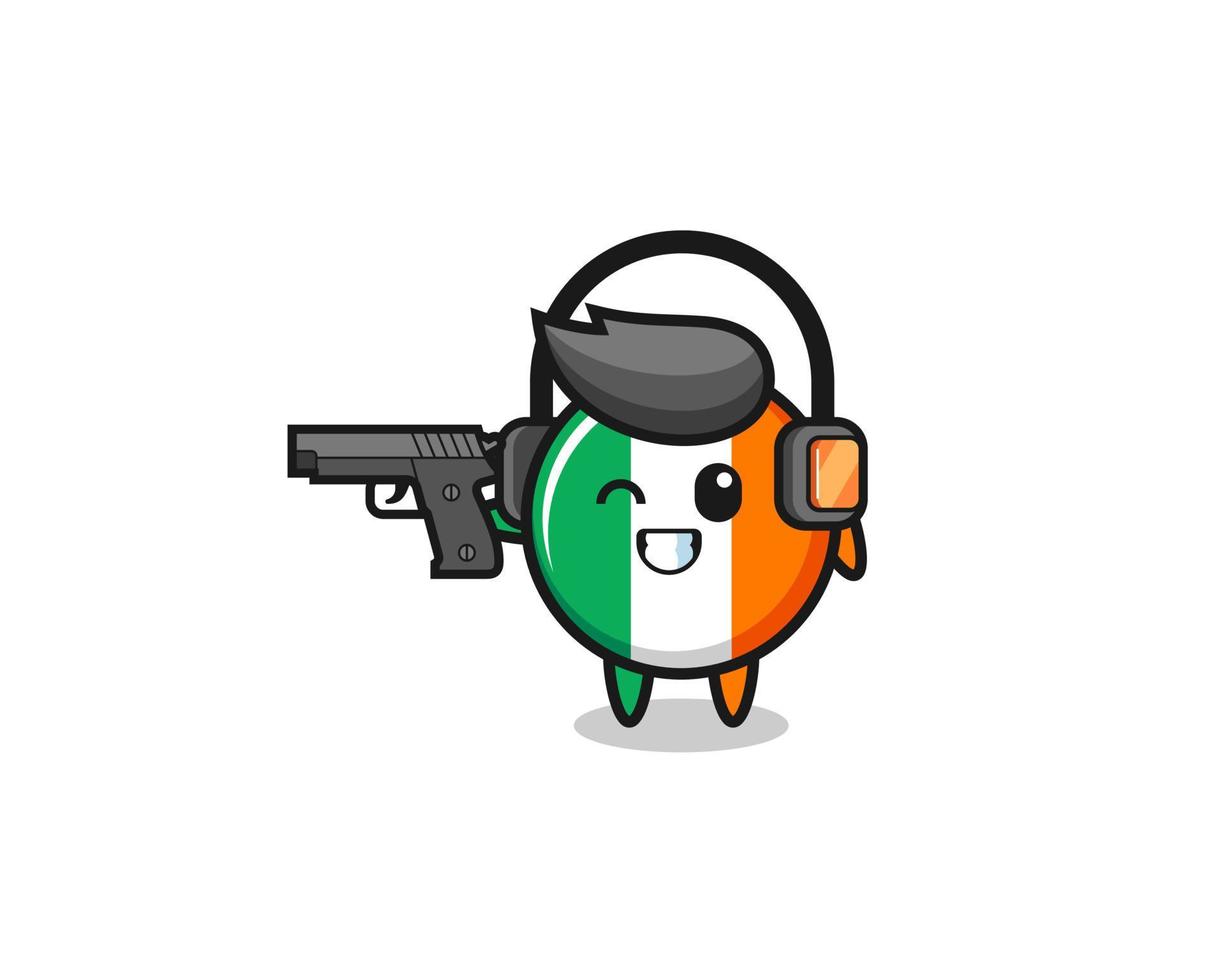 illustration de la caricature du drapeau de l'irlande faisant un champ de tir vecteur