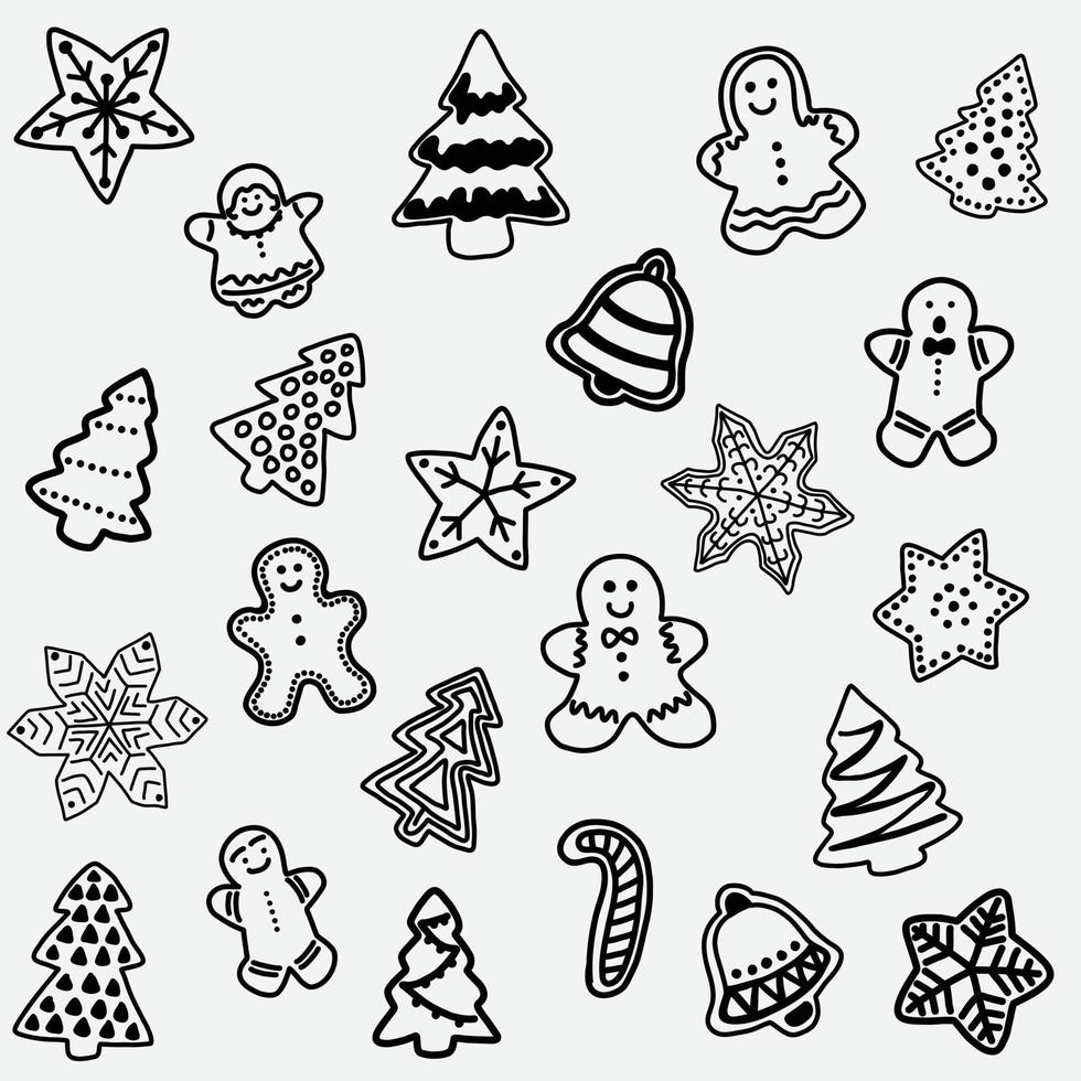 doodle croquis à main levée dessin de biscuit de pain d'épice. vecteur