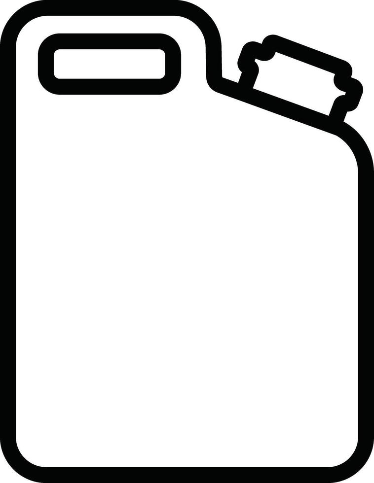 jerrycan, boîte icône dans ligne style pictogramme isolé sur essence, de l'essence, carburant ou pétrole pouvez symbole. noir diesel Plastique vide l'eau boîte vecteur pour applications, site Internet