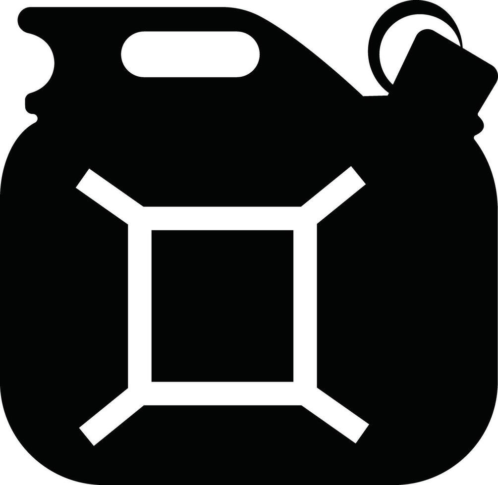 jerrycan, boîte icône dans plat style pictogramme isolé sur essence, de l'essence, carburant ou pétrole pouvez symbole. noir diesel Plastique vide l'eau boîte vecteur pour applications, site Internet