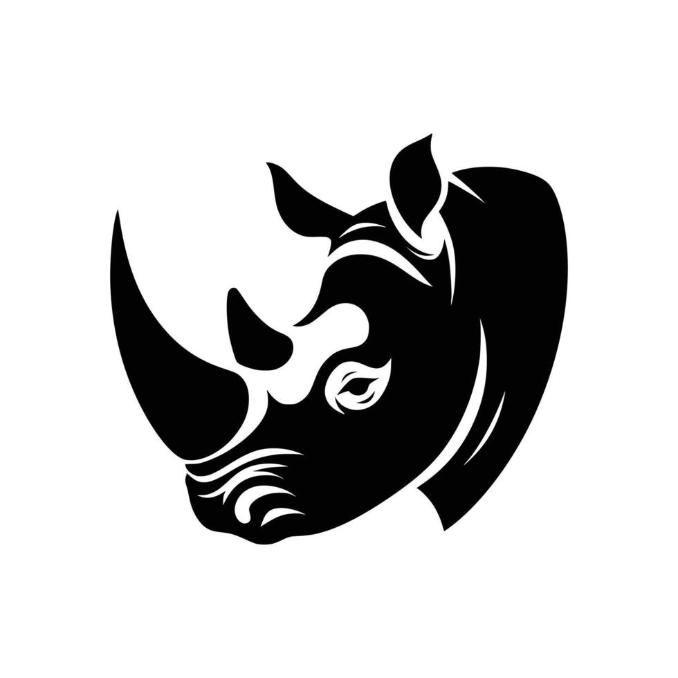 iconique faune silhouette rhinocéros logo modèle signifiant Puissance et endurance vecteur