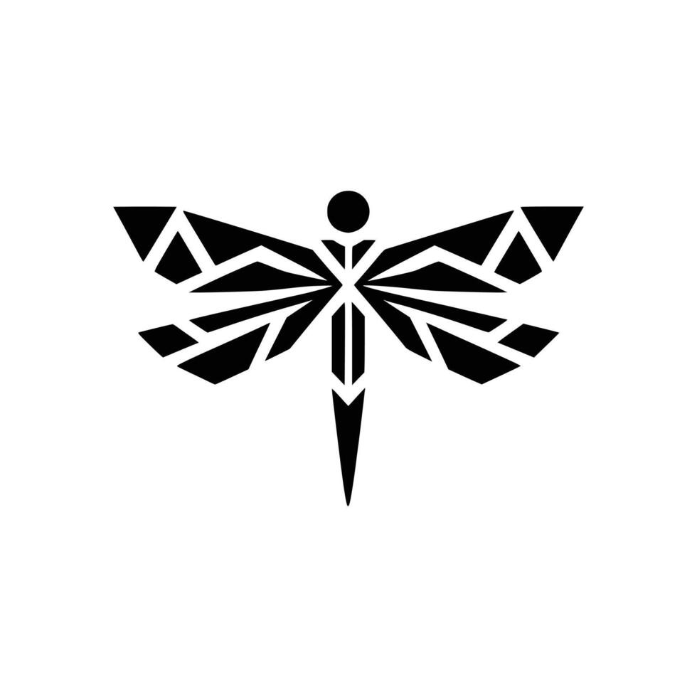 minimaliste géométrique libellule logo conception vecteur
