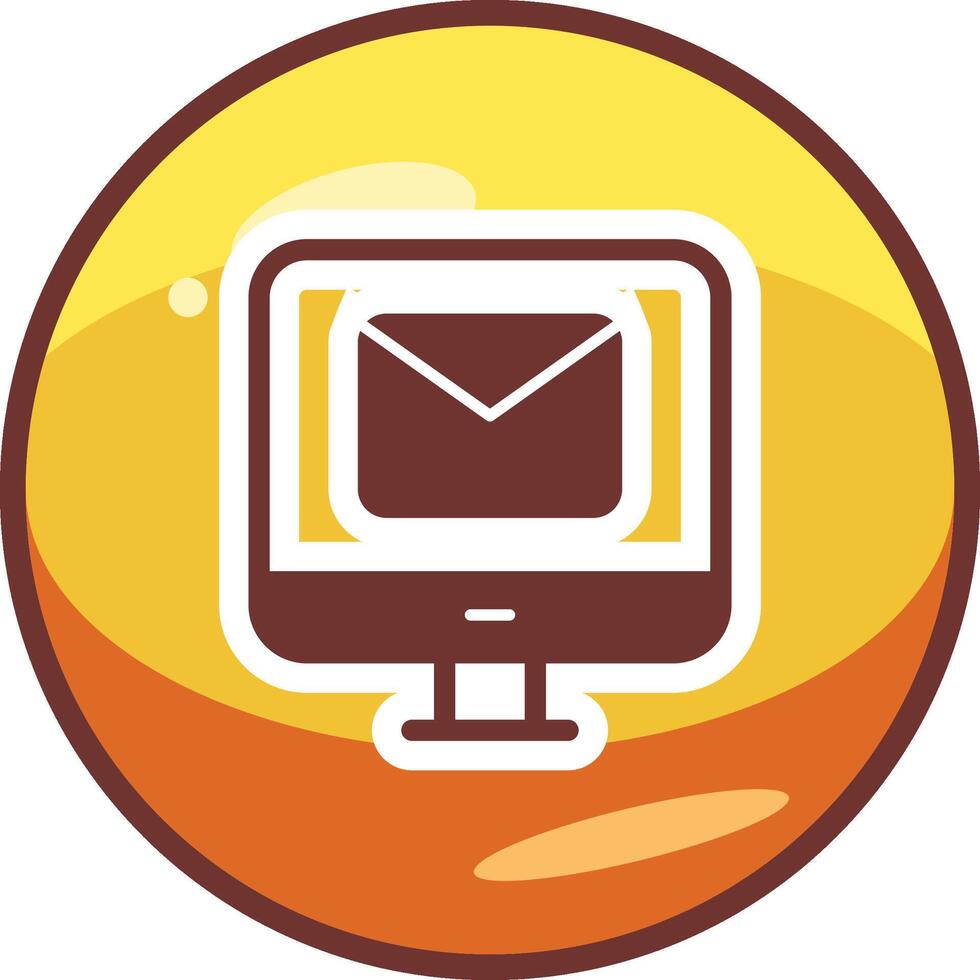 ordinateur email vecteur icône