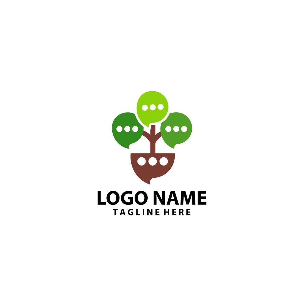 bulle bavarder arbre logo logo conception vecteur