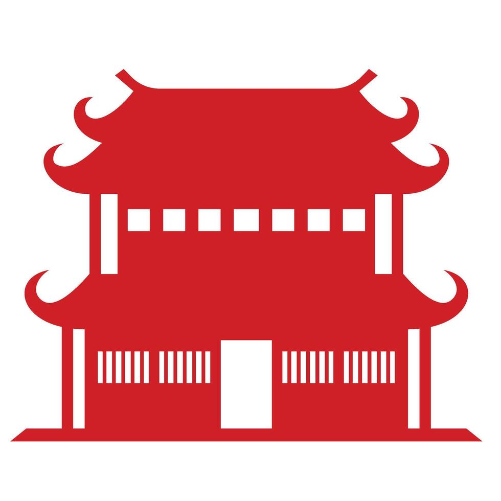 silhouette de chinois bâtiment vecteur