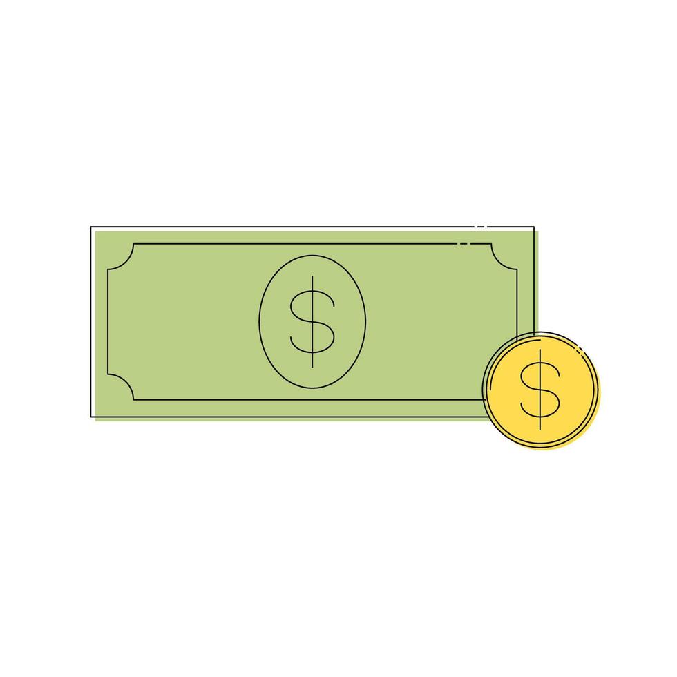 dollar billets de banque. plat vecteur illustration. affaires et la finance concept.