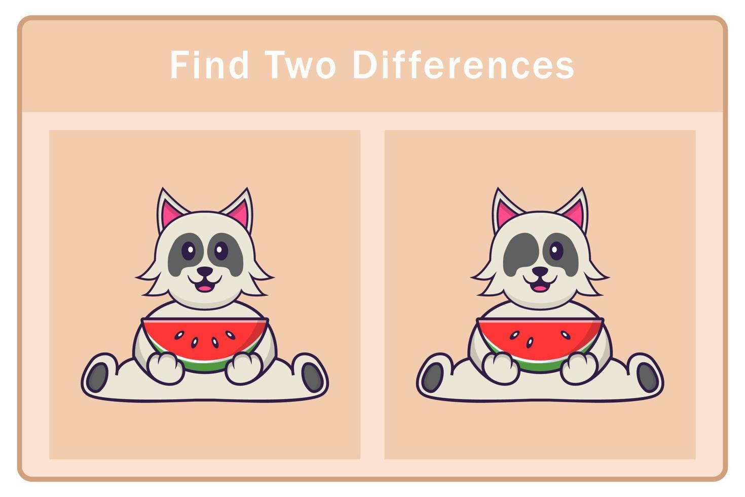 personnage de dessin animé de chien mignon. trouver des différences. jeu éducatif pour les enfants. illustration de vecteur de dessin animé