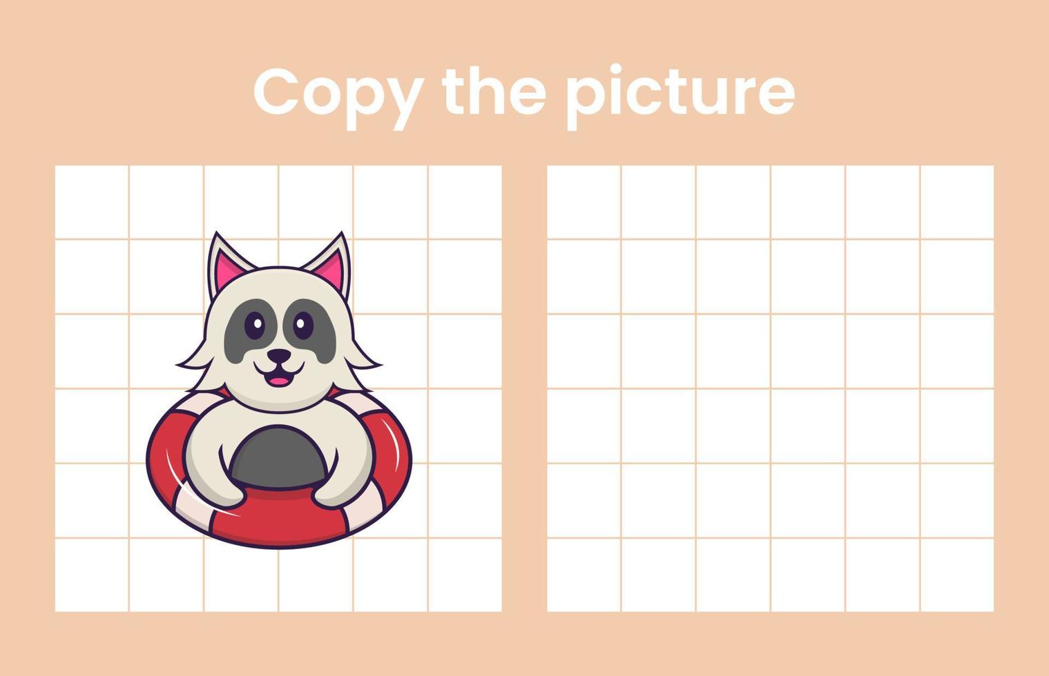 copier l'image d'un chien mignon. jeu éducatif pour les enfants. illustration de vecteur de dessin animé