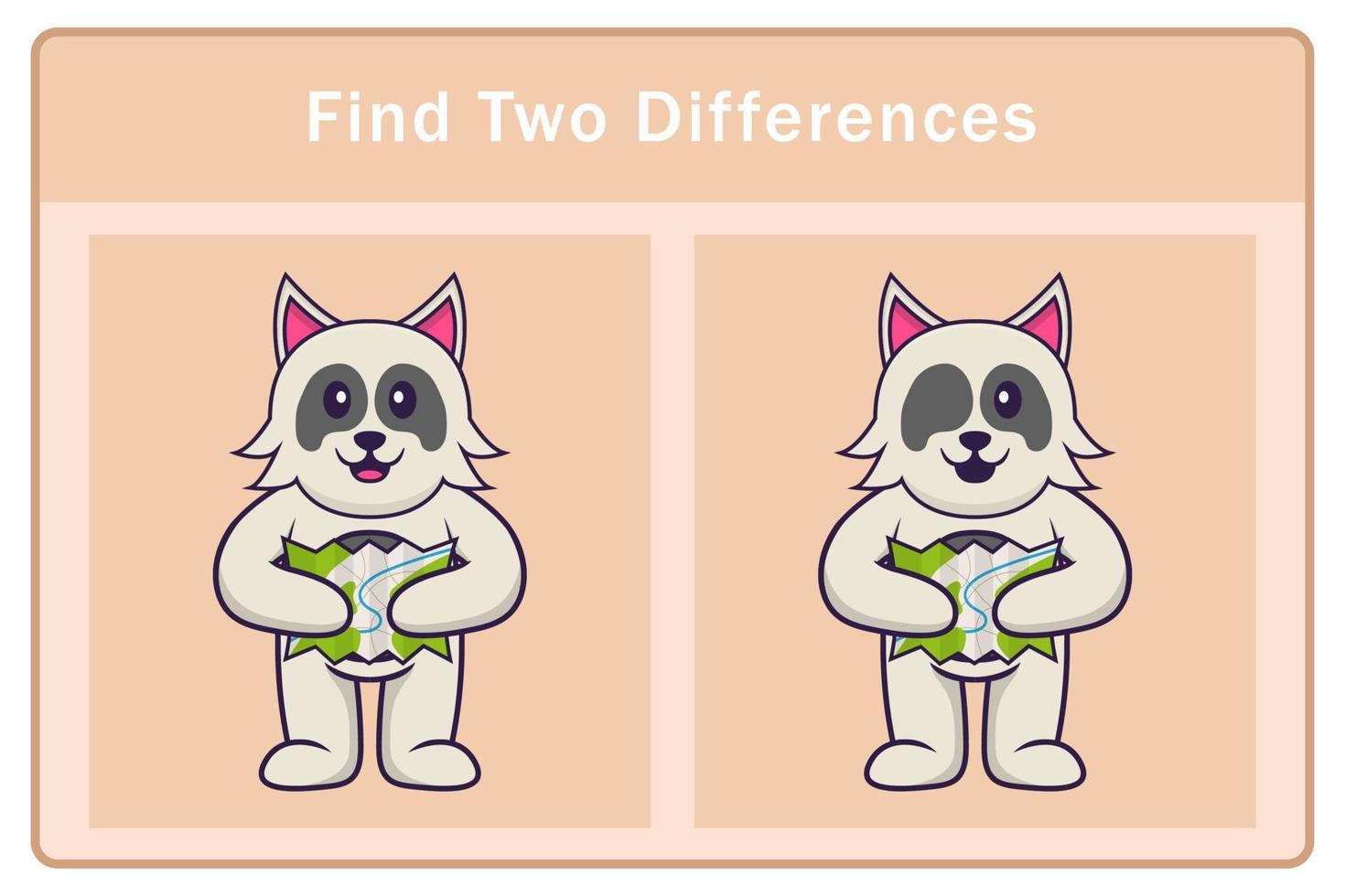 personnage de dessin animé de chien mignon. trouver des différences. jeu éducatif pour les enfants. illustration de vecteur de dessin animé