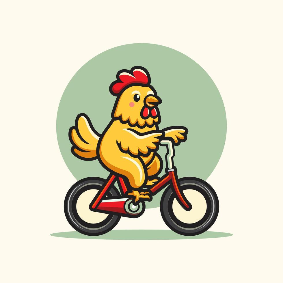 cool et mignonne poulet mascotte vecteur