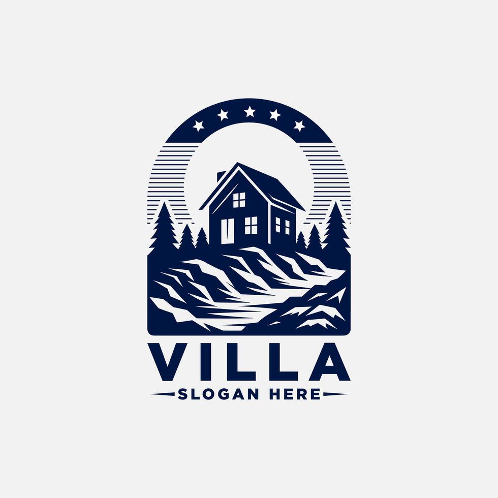 création de logo de villa vecteur