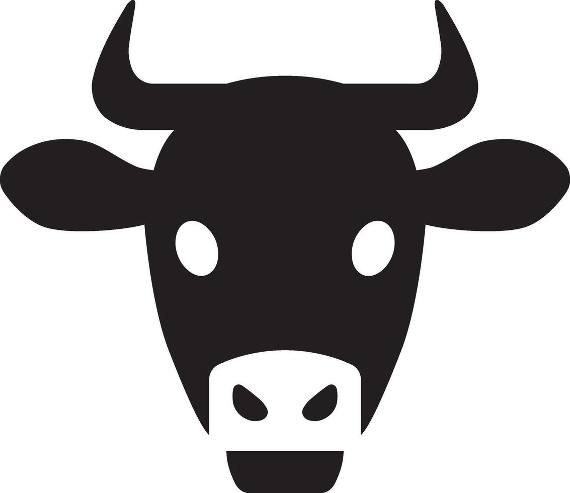 vache tête icône. vache tête silhouette. ferme animal signe. vecteur