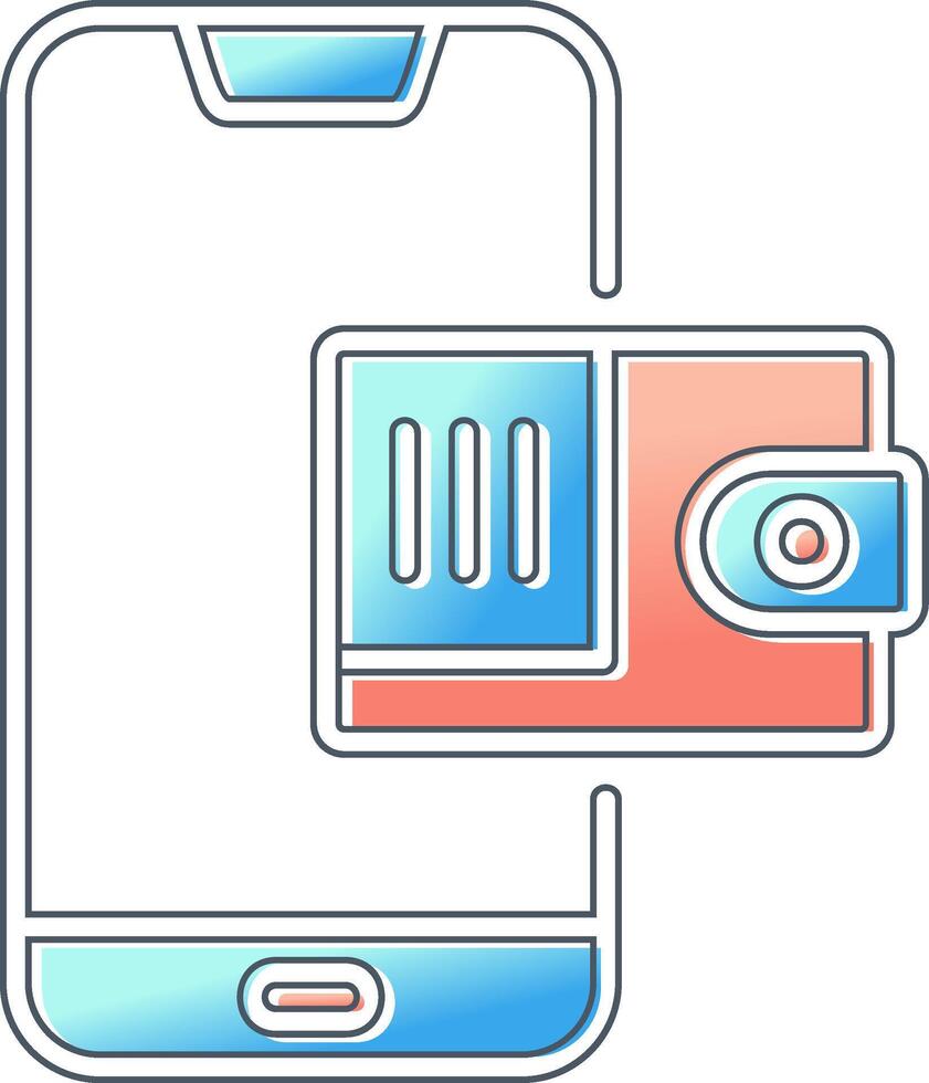 mobile portefeuille vecteur icône