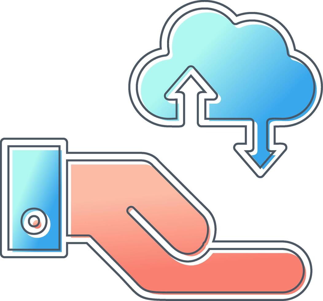 nuage Les données transfert vecteur icône