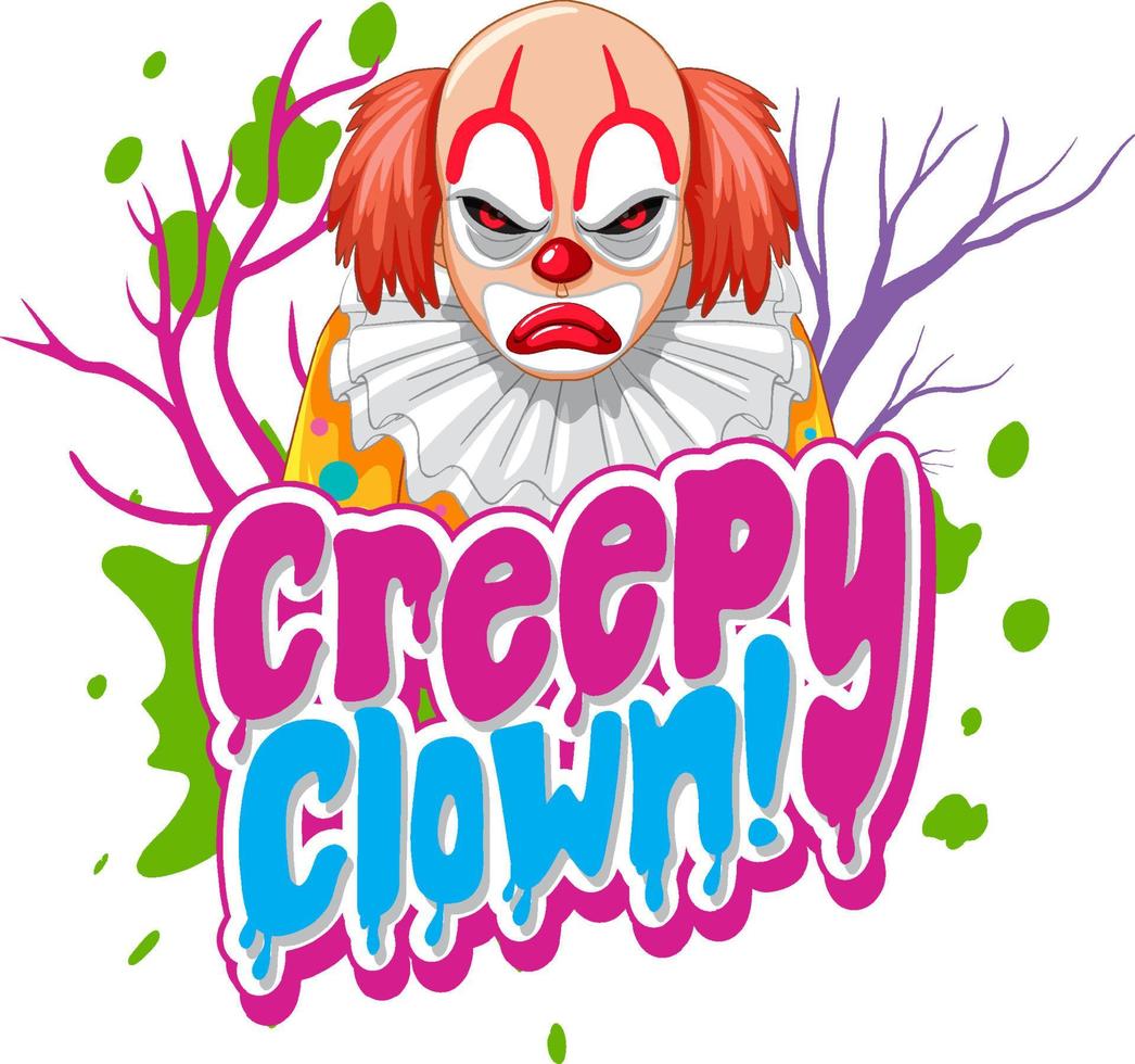 police de clown effrayant avec clown tueur vecteur