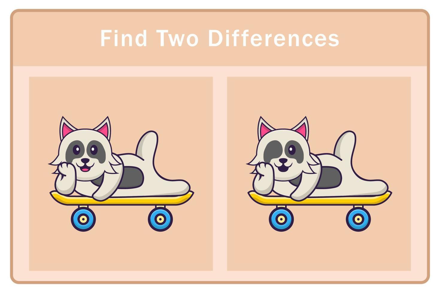 personnage de dessin animé de chien mignon. trouver des différences. jeu éducatif pour les enfants. illustration de vecteur de dessin animé