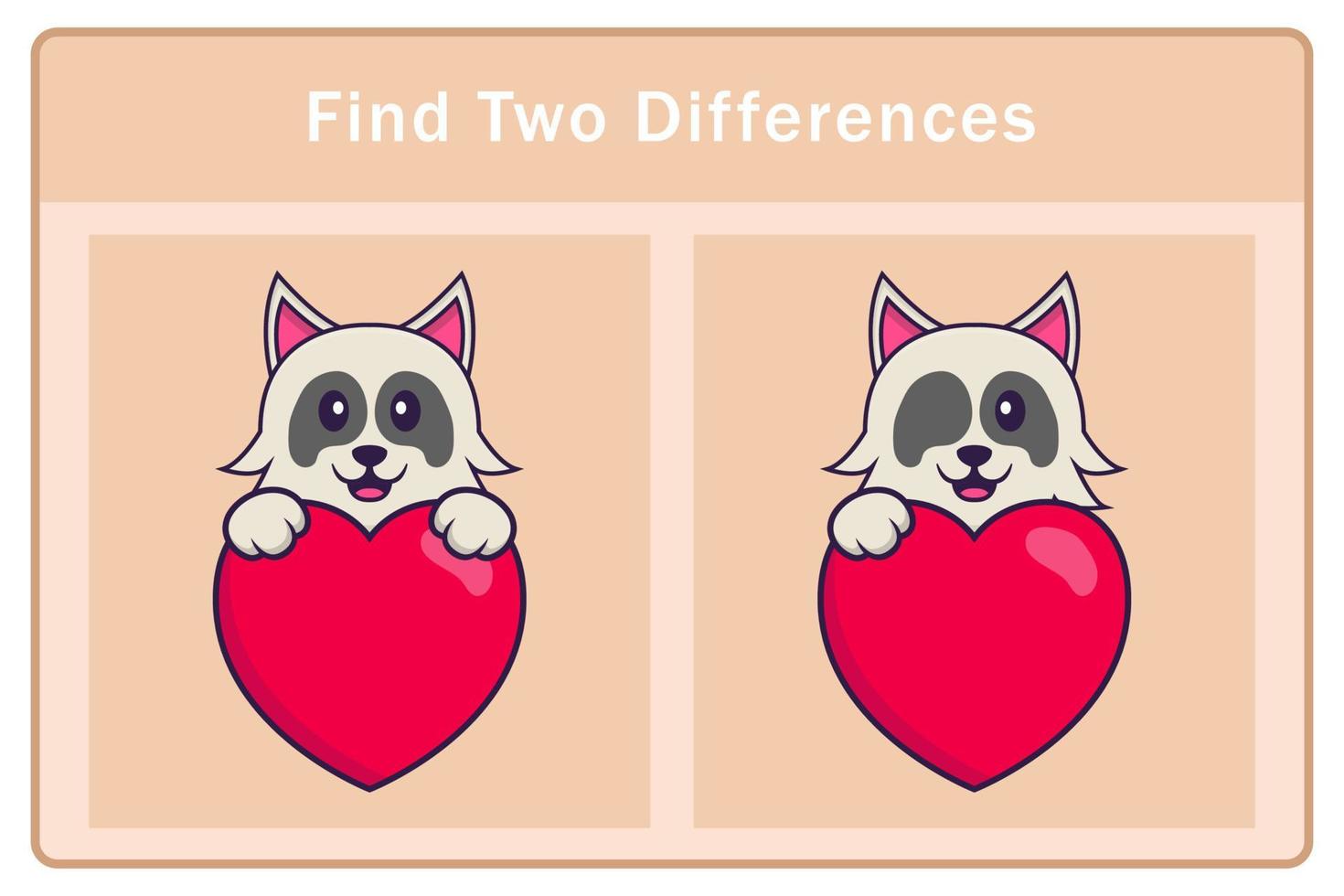 personnage de dessin animé de chien mignon. trouver des différences. jeu éducatif pour les enfants. illustration de vecteur de dessin animé