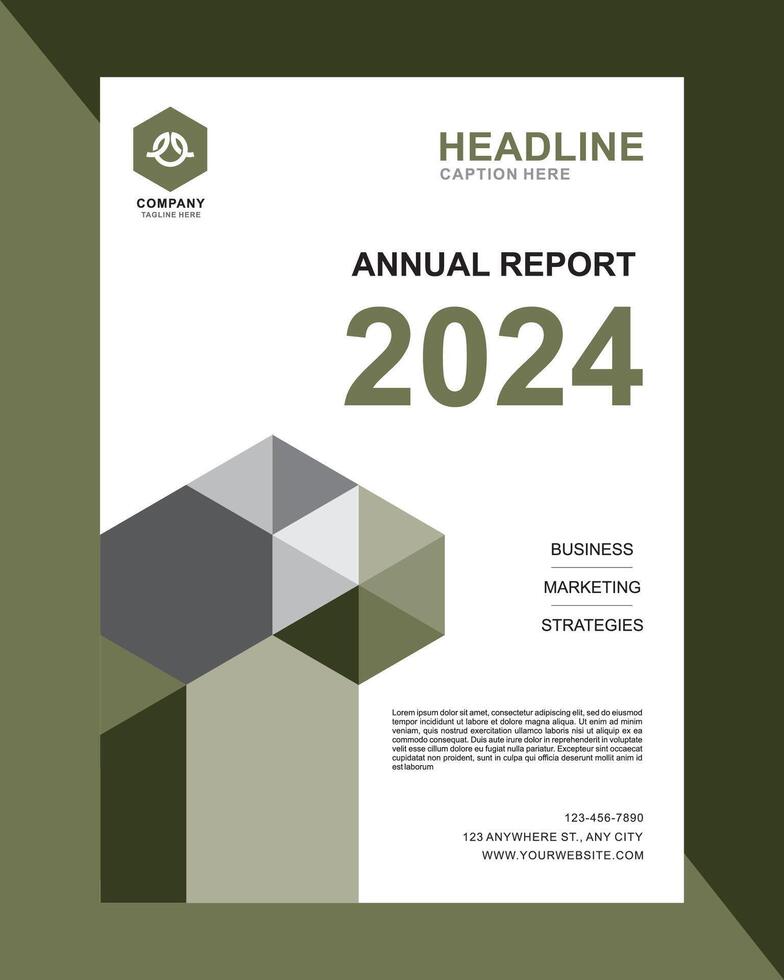 annuel rapport 2024 vert foncé vecteur