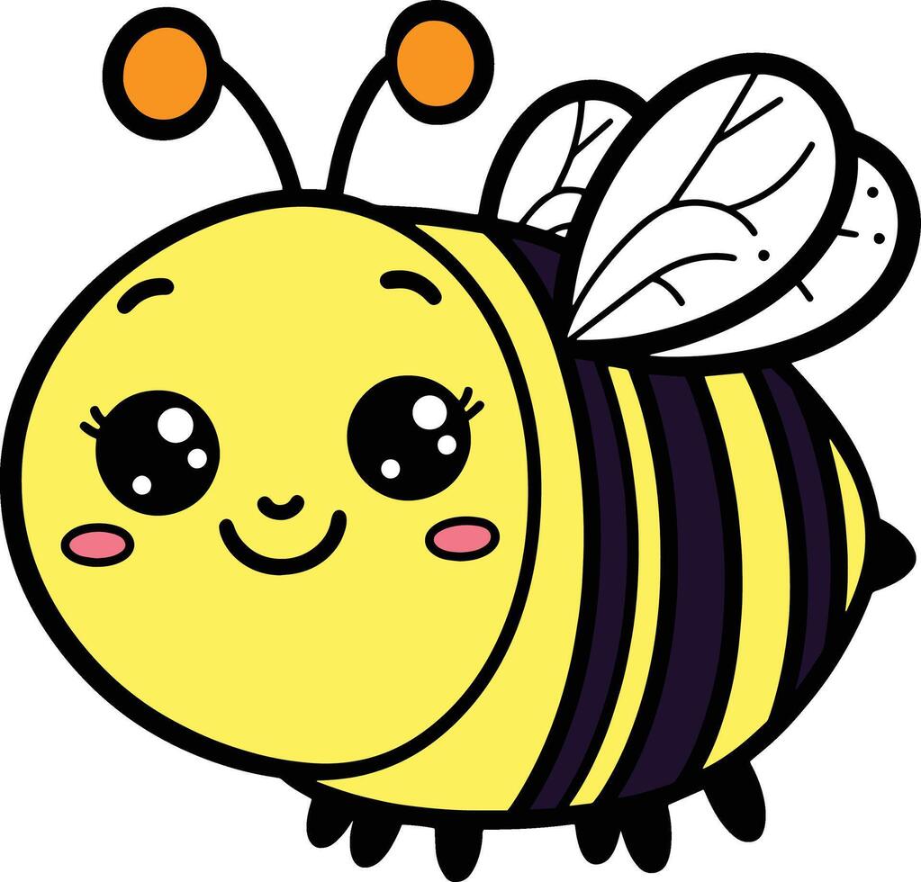 abeille 2d dessin animé personnage clipart vecteur