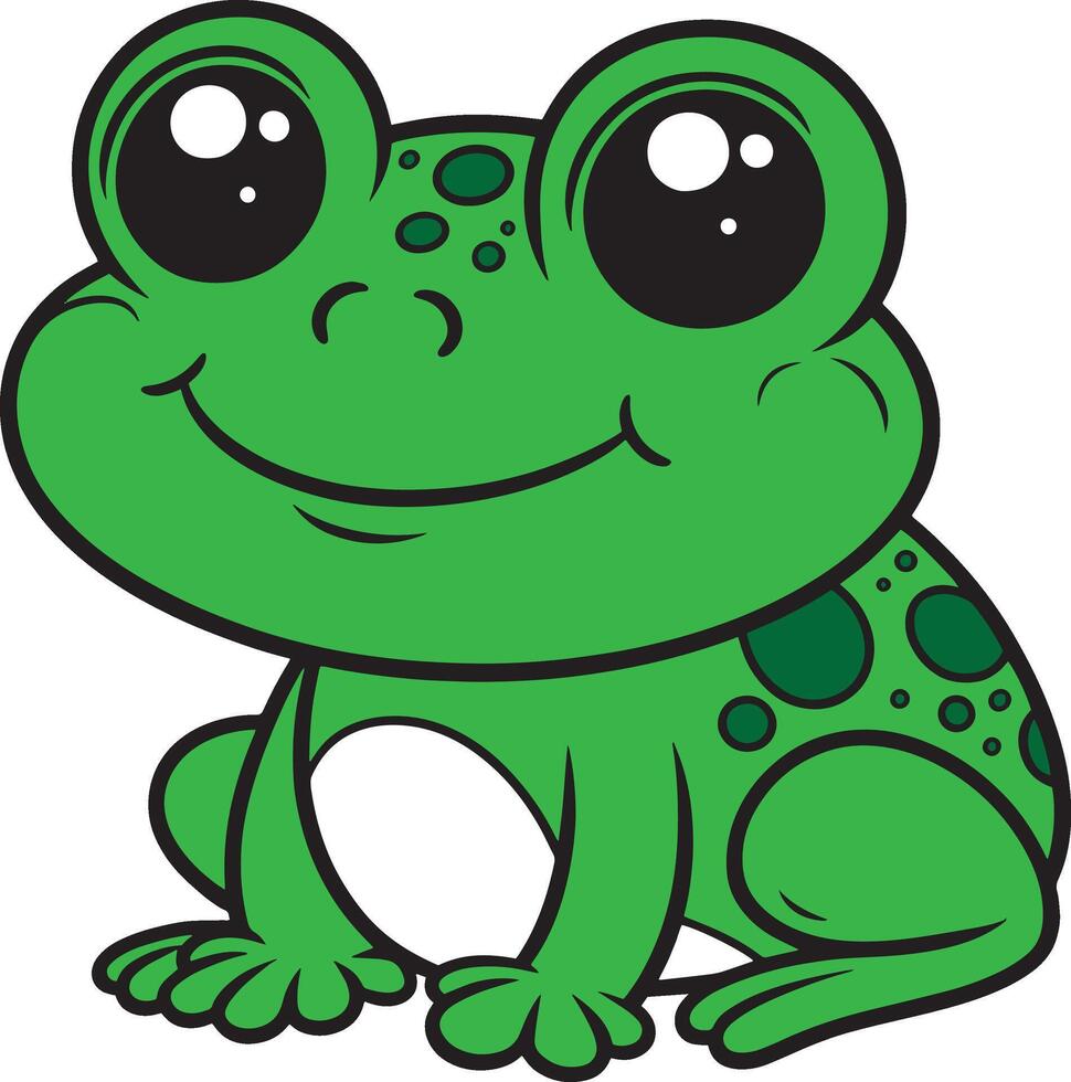 grenouille 2d dessin animé personnage clipart pour enfants livre vecteur