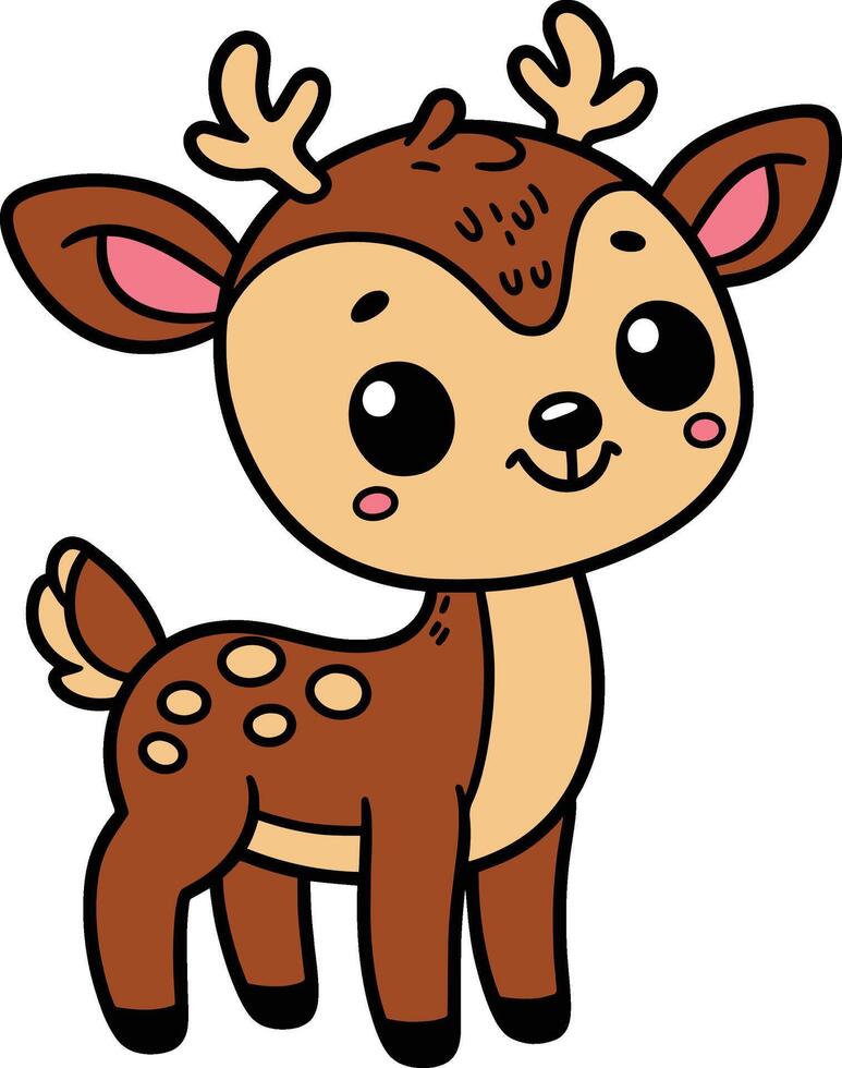 cerf 2d dessin animé personnage clipart vecteur