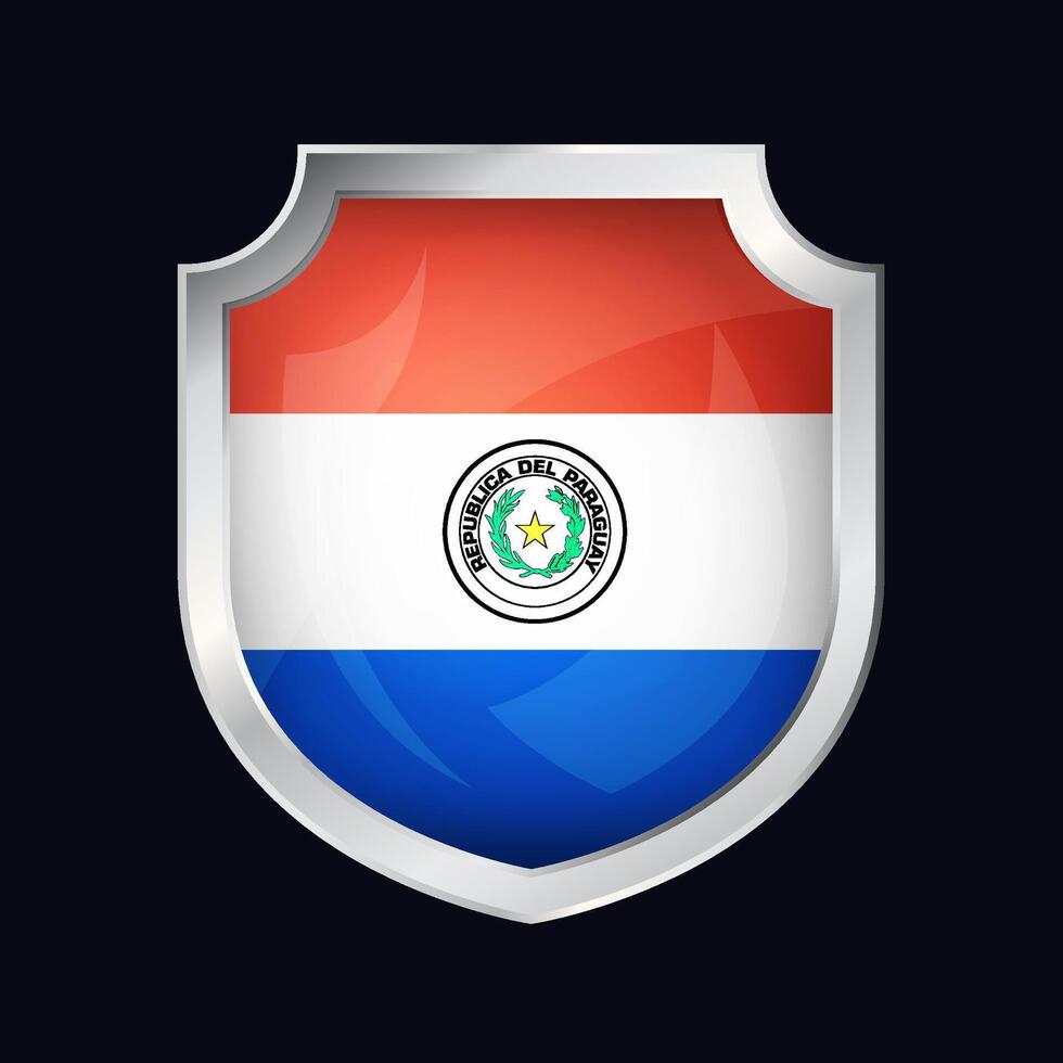 paraguay argent bouclier drapeau icône vecteur