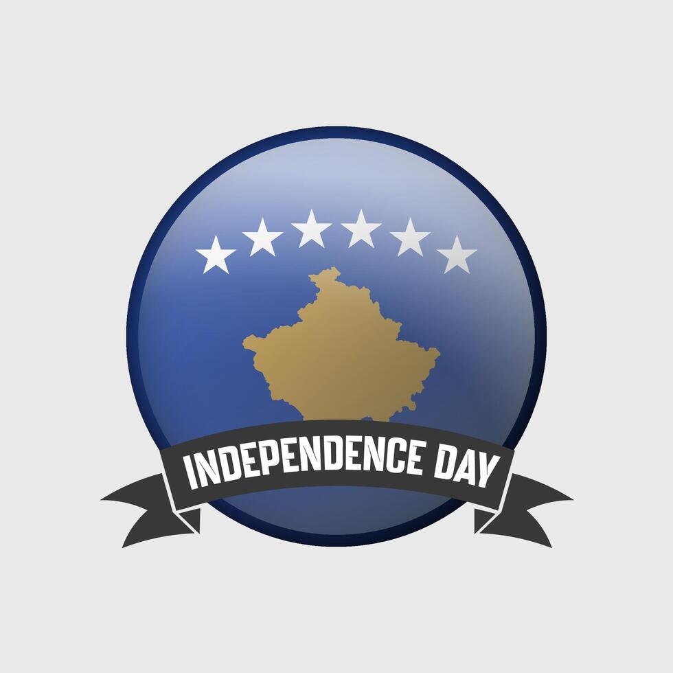 kosovo rond indépendance journée badge vecteur