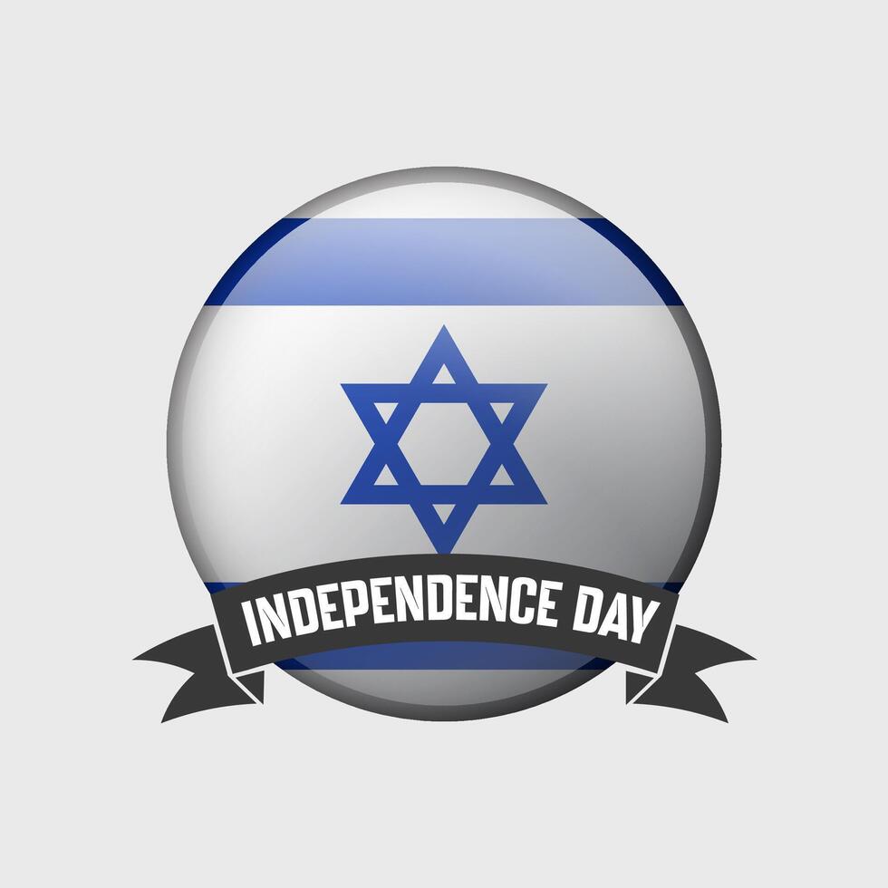 Israël rond indépendance journée badge vecteur