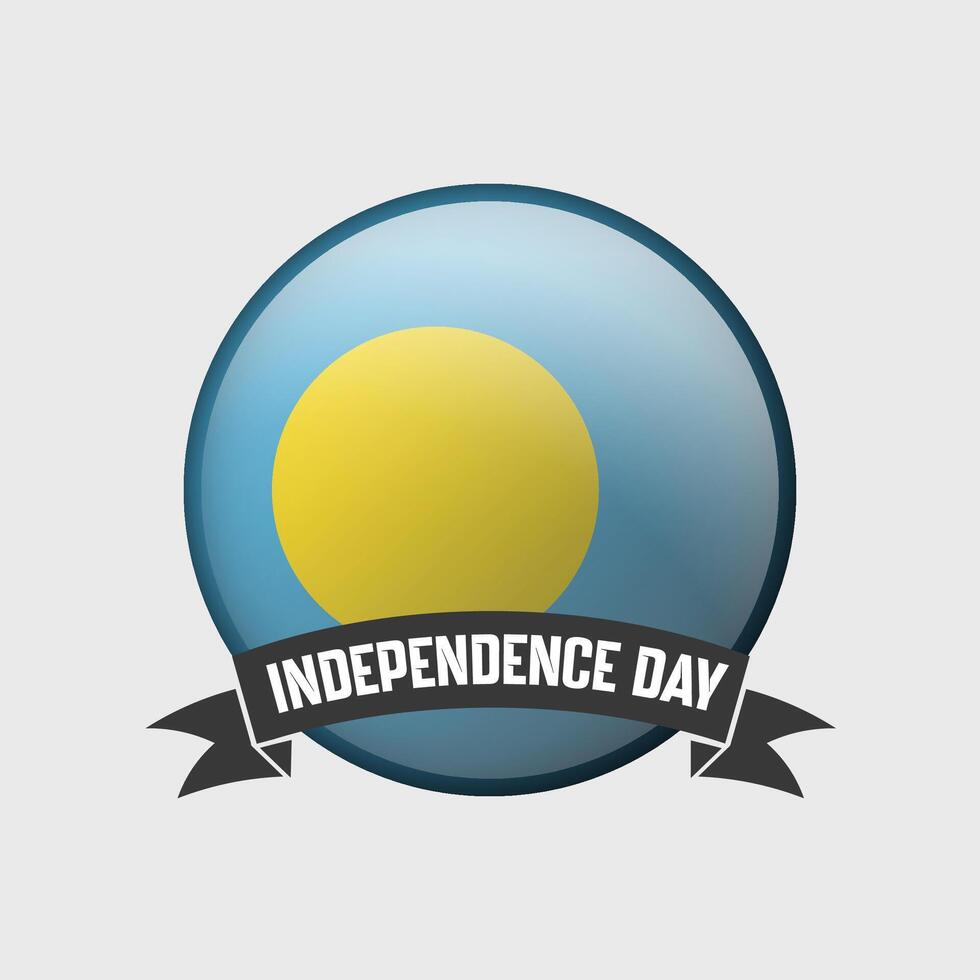 Palau rond indépendance journée badge vecteur