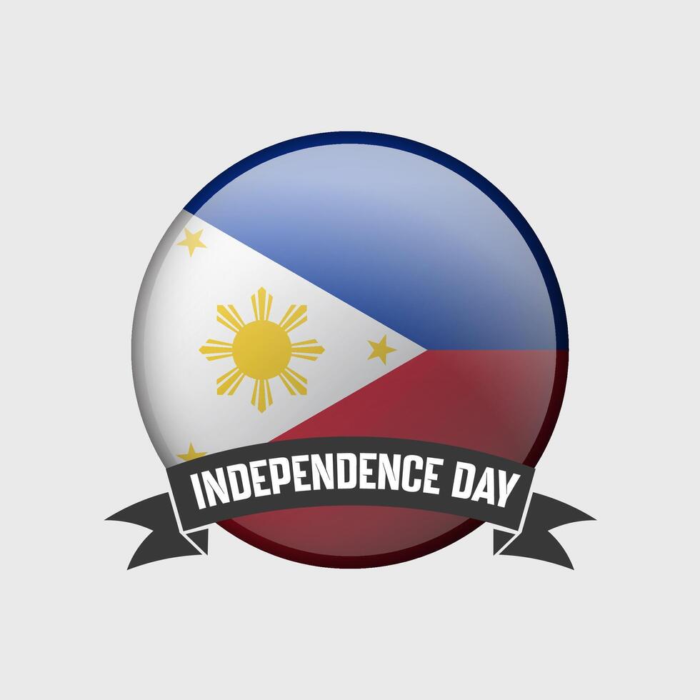 philippines rond indépendance journée badge vecteur