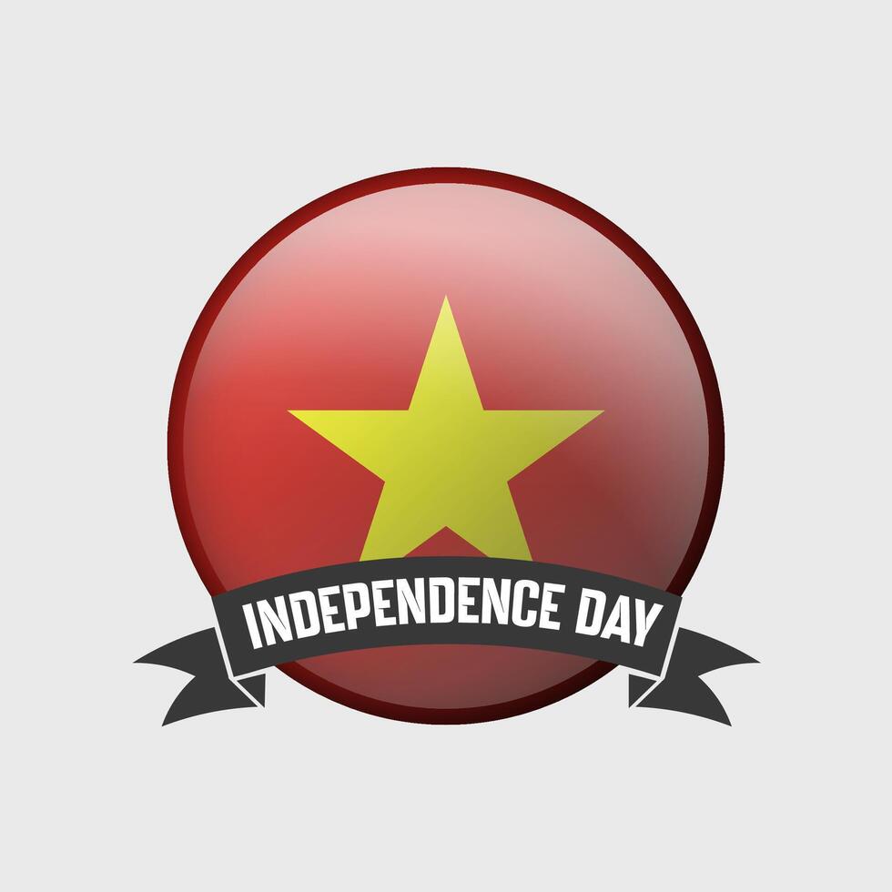 vietnam rond indépendance journée badge vecteur