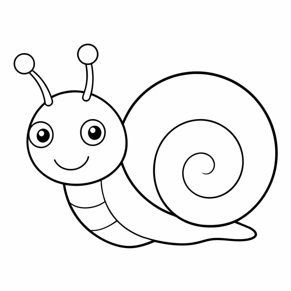 escargot noir et blanc vecteur illustration pour coloration livre