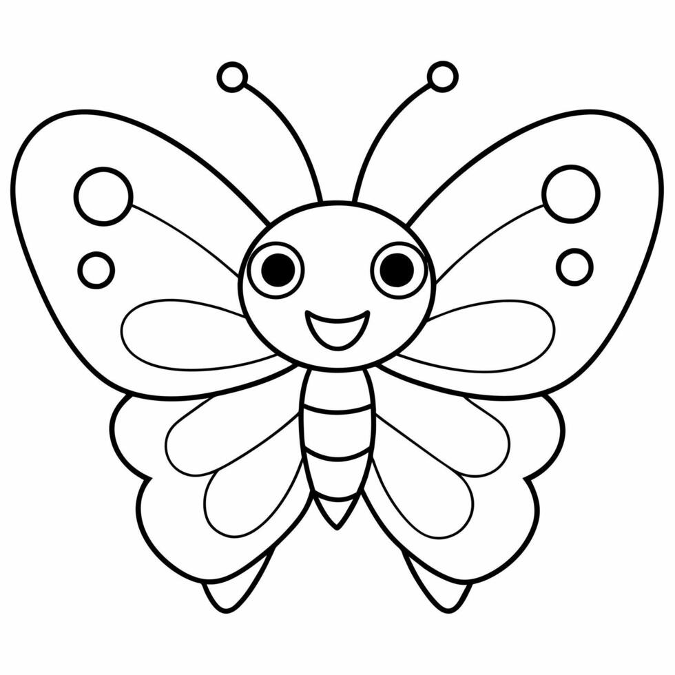 papillon noir et blanc vecteur illustration pour coloration livre