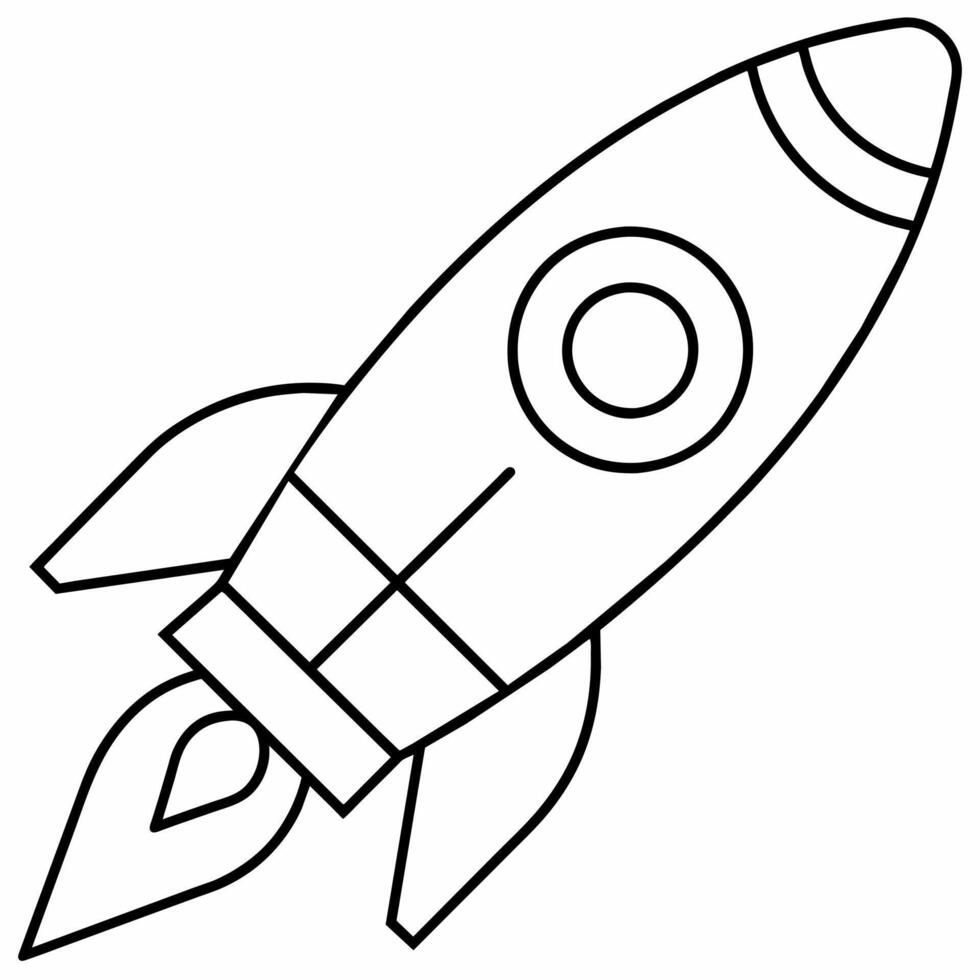 fusée noir et blanc vecteur illustration pour coloration livre
