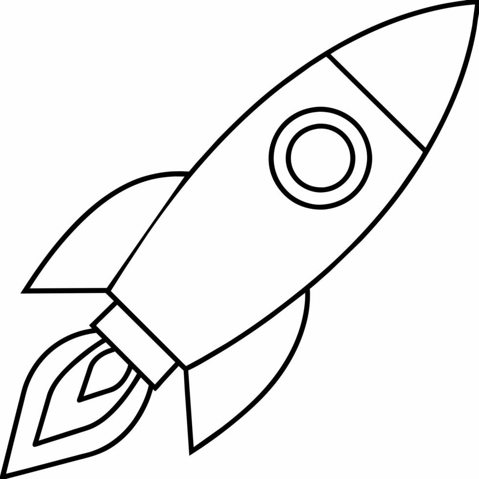 fusée noir et blanc vecteur illustration pour coloration livre