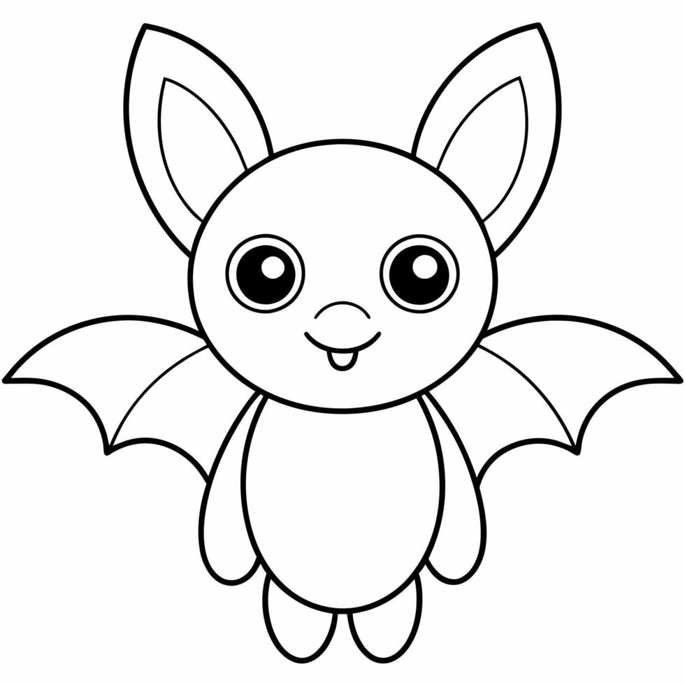 chauve souris noir et blanc vecteur illustration pour coloration livre