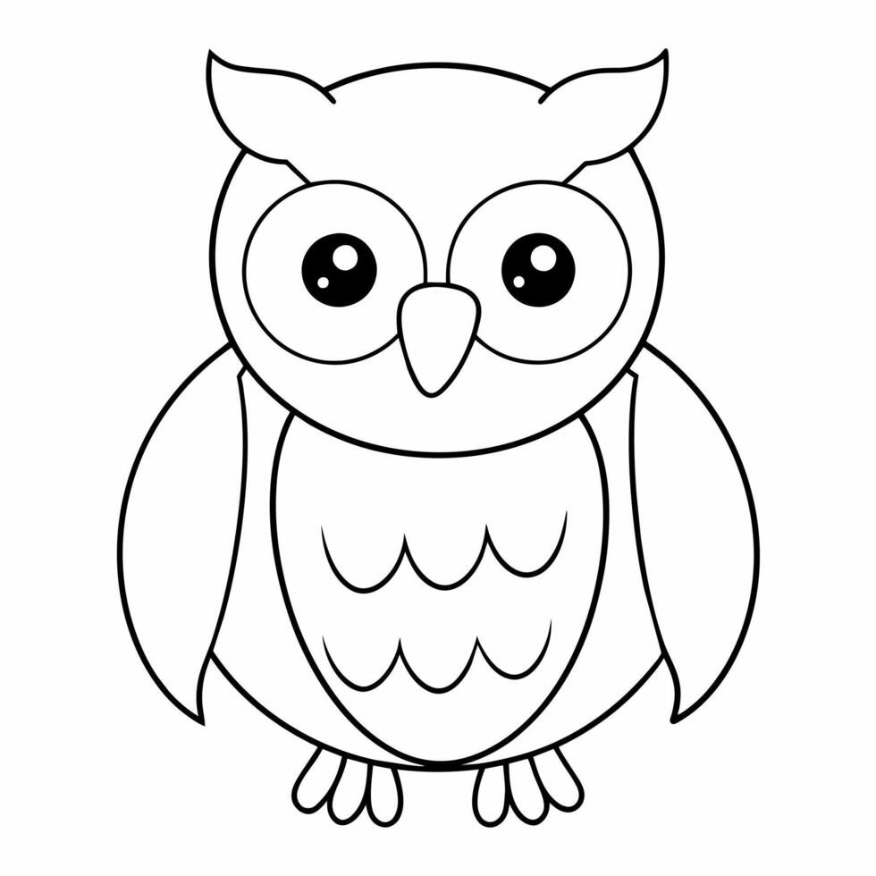 coloration page de un hibou. vecteur