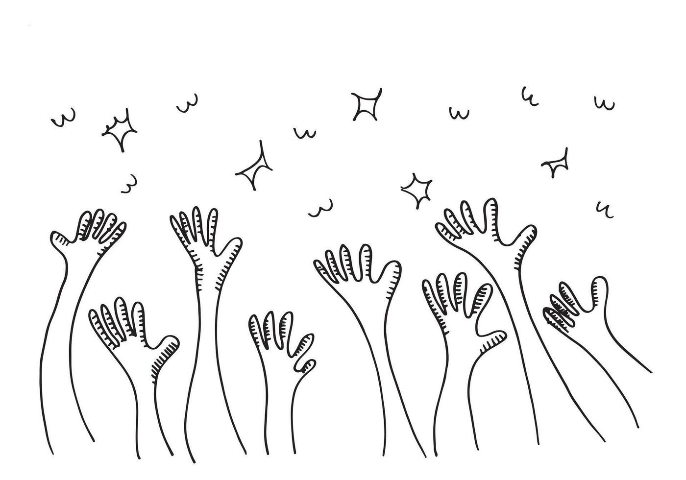 main d'applaudissements dessiner sur fond blanc. illustration vectorielle. vecteur