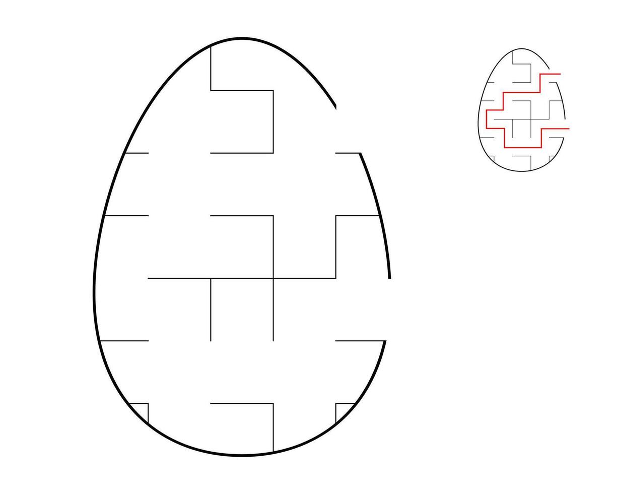 une Labyrinthe puzzle. un Oeuf en forme de Labyrinthe. divertissement pour les enfants et adultes vecteur