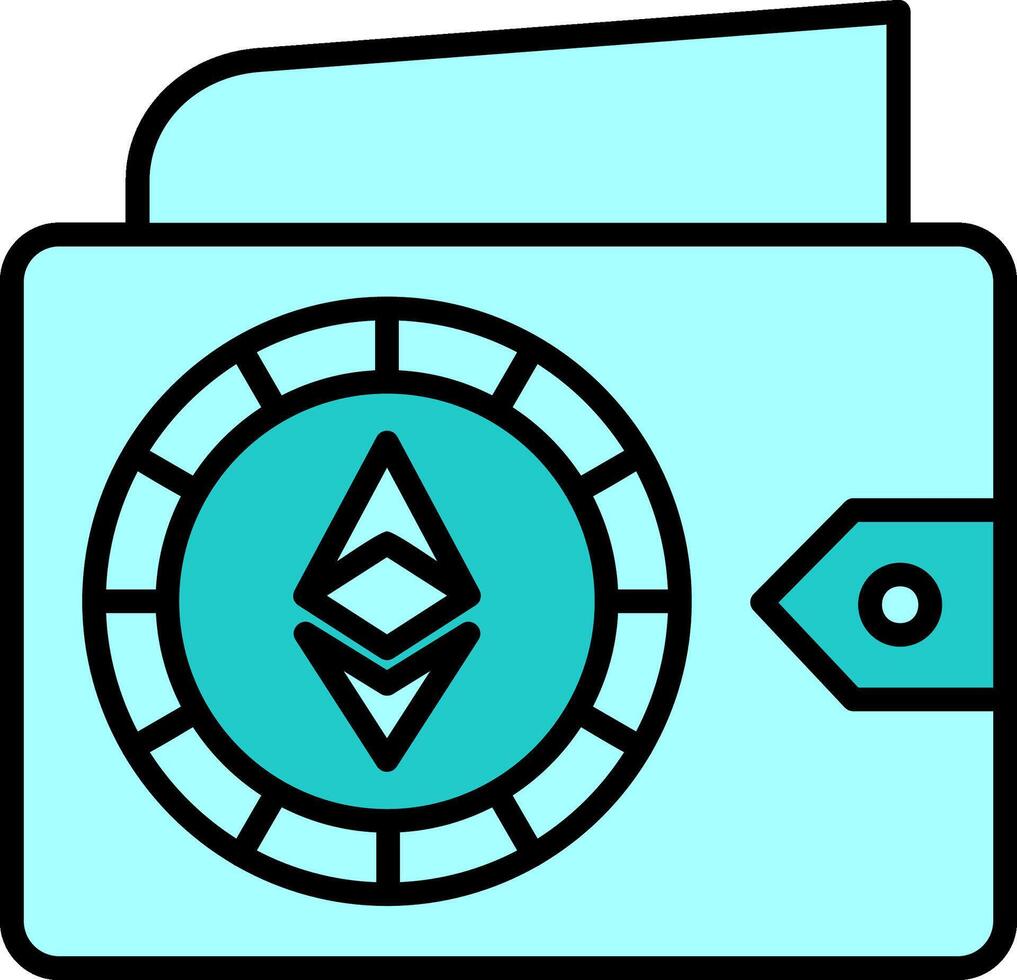 ethereum portefeuille vecteur icône