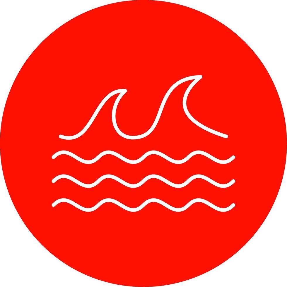 mer ligne cercle Couleur icône vecteur