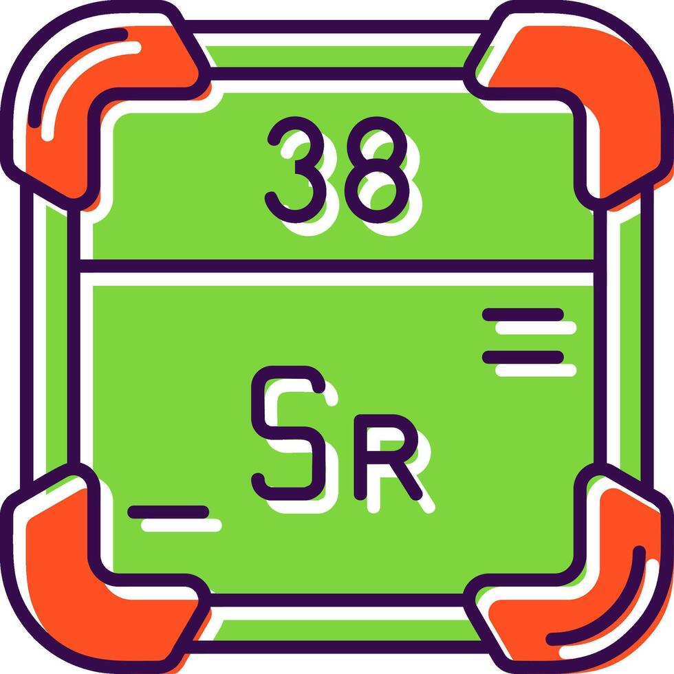 strontium rempli icône vecteur