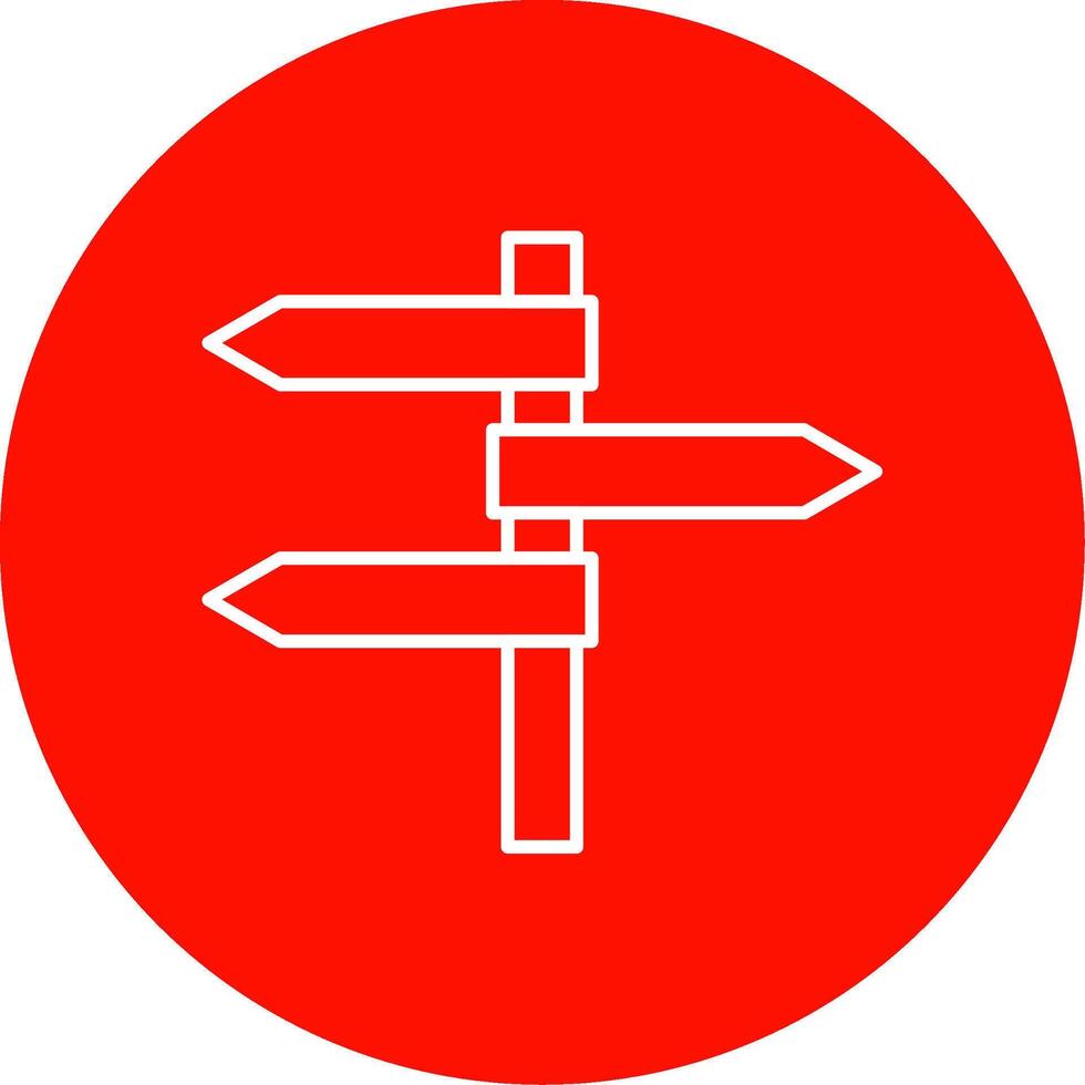 directionnel panneaux ligne cercle Couleur icône vecteur