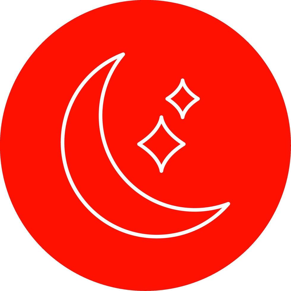 lune ligne cercle Couleur icône vecteur