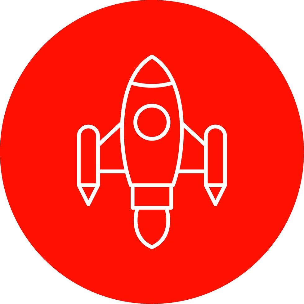 espace navire lancement ligne cercle Couleur icône vecteur